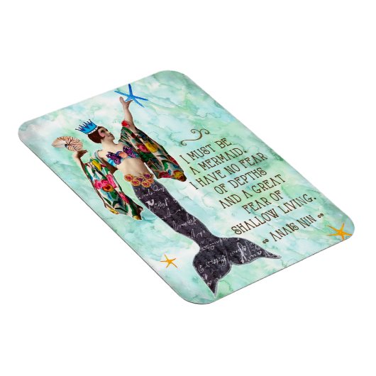 私は人魚アナイズニン引用文磁石でなければならない マグネット (右側)