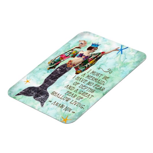 私は人魚アナイズニン引用文磁石でなければならない マグネット (左側)