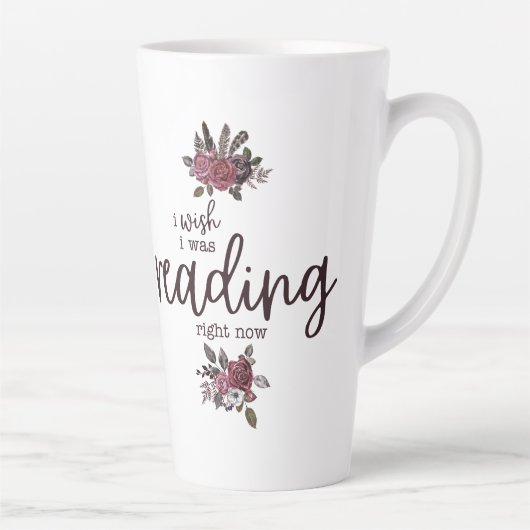 私は今すぐ読の(バラを持つ)ことができれば カフェラテマグ (右)