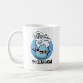 私は今は石鹸のパおもしろいン中毒にきれいだ コーヒーマグカップ (左)