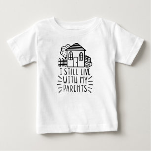 私は今も両親と暮らしていますベビーTee ベビーTシャツ