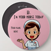私は今日のナースのラウンドボタン 缶バッジ (正面&裏面)