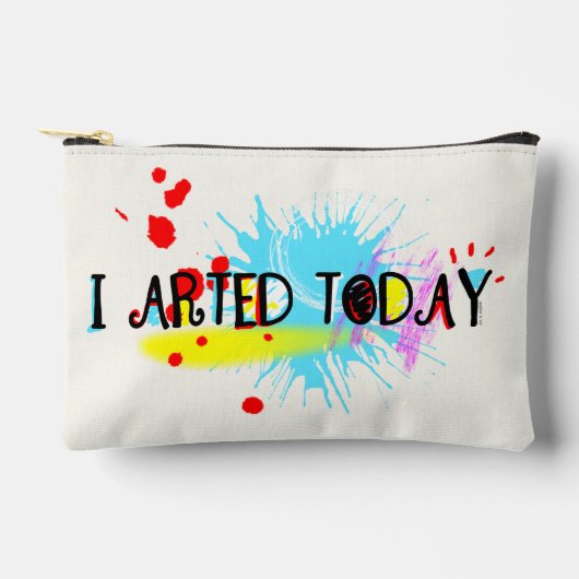 私は今日のパンおもしろいを放火 アクセサリーポーチ (正面)