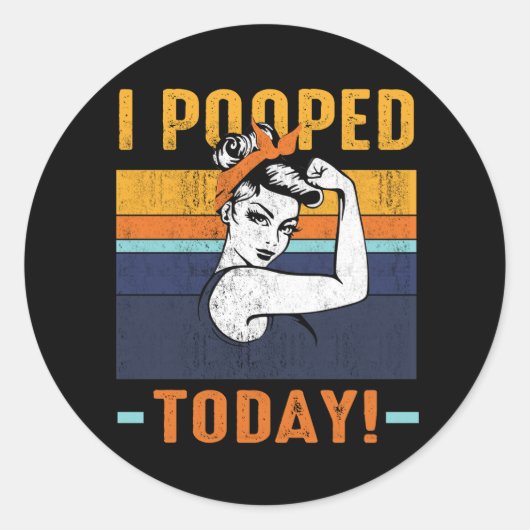 私は今日のレトロロージーおもしろいユーモア強い女 ラウンドシール (正面)