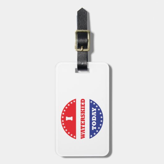 私は今日はウォータースキーを打った ラゲッジタグ (正面縦)