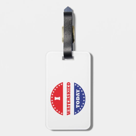 私は今日はウォータースキーを打った ラゲッジタグ (裏面縦)