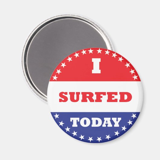 私は今日はサーフィンをした マグネット (正面/裏面)