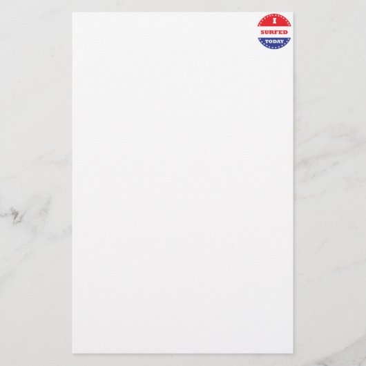 私は今日はサーフィンをした 便箋 (正面)