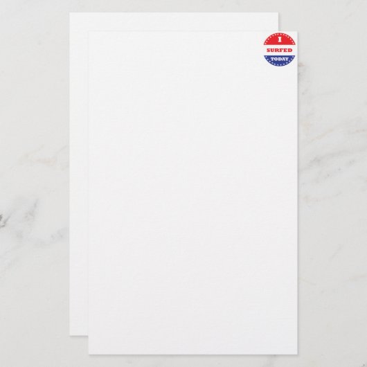 私は今日はサーフィンをした 便箋 (正面/裏面)