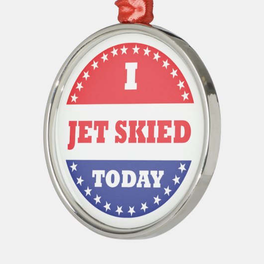 私は今日はジェット機で滑った メタルオーナメント (左)