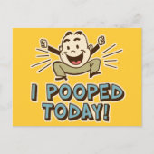 私は今日はトイレのおもしろいユーモアを浮かべた ポストカード (正面)