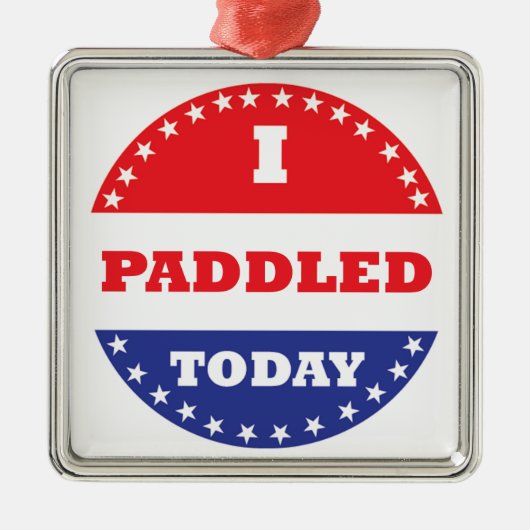 私は今日はパドルを漕いだ メタルオーナメント (正面)