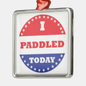 私は今日はパドルを漕いだ メタルオーナメント (左)
