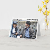 私は今日は丘の上を歩いた誕生日カード カード (黄色い花)