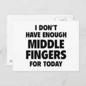 私は今日は中指が足りない ポストカード (正面/裏面)