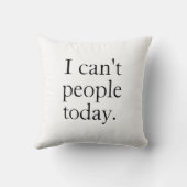 私は今日は人がミニマル出来シンプルない黒引用文 クッション (裏面)