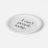 私は今日は人がミニマル出来シンプルない黒引用文 ペーパープレート (アングル)