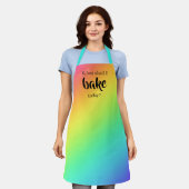 私は今日は何を焼くかレインボーグラデーションエプロン エプロン (着用した状態)