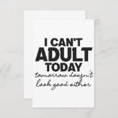 私は今日は大人にならない明日は似合わない サンキューカード (正面/裏面)