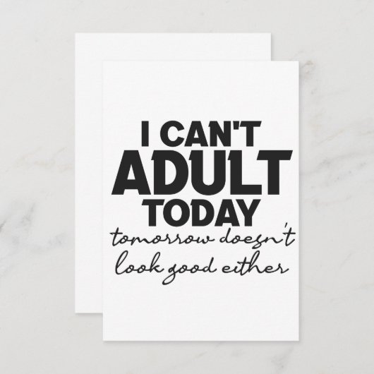 私は今日は大人にならない明日は似合わない サンキューカード (正面/裏面)