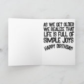 私は今日は寝た!あいさつおもしろい誕生日カードカード カード (内部)