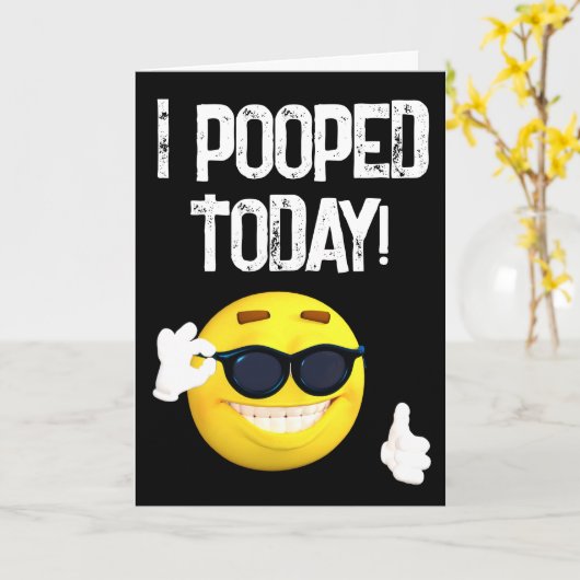 私は今日は寝た!あいさつおもしろい誕生日カードカード カード (黄色い花)