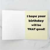 私は今日は寝た!丘おもしろいの誕生日カード カード (内部)