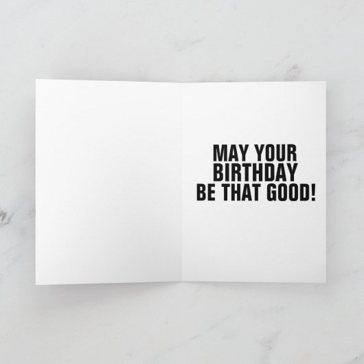 私は今日は寝た!丘おもしろいの誕生日カード カード (内部)