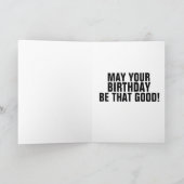 私は今日は寝た!丘おもしろいの誕生日カード カード (内部)