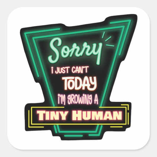 私は今日は小さな人間を育てられなくて残念だ スクエアシール (正面)