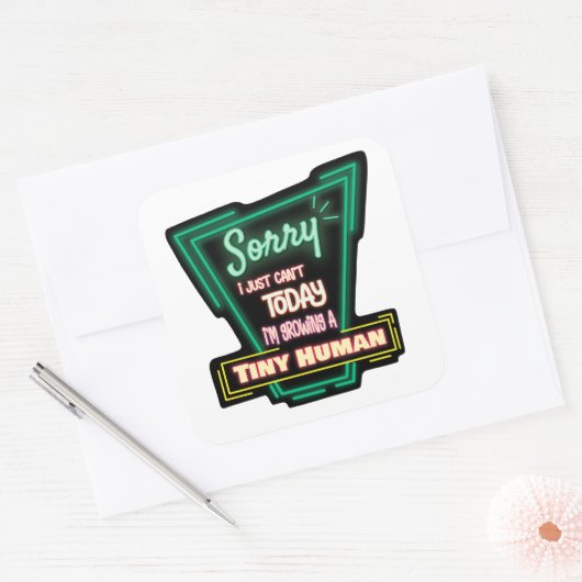 私は今日は小さな人間を育てられなくて残念だ スクエアシール (封筒)