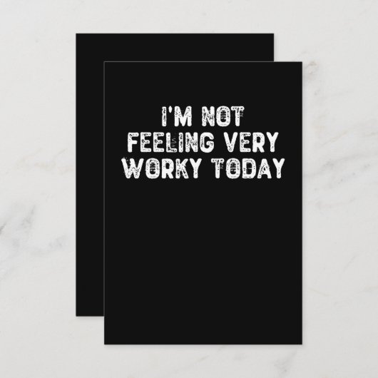 私は今日は感じあまり仕事をしていない – ワークギフトアイディア サンキューカード (正面/裏面)