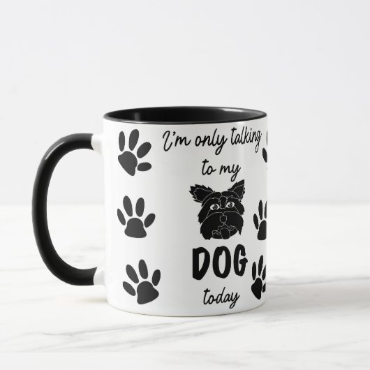 私は今日は犬と話しかけている マグカップ (左)