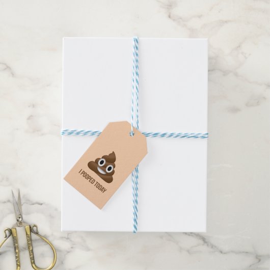 私は今日は笑顔でうんこを浮かべた ギフトタグ (より糸付き)