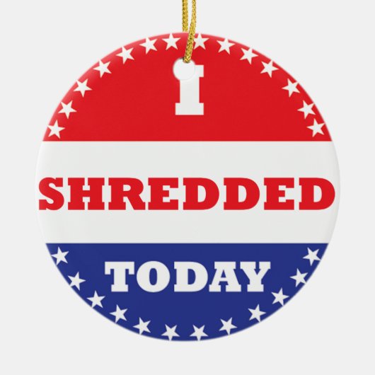 私は今日は細断した セラミックオーナメント (正面)