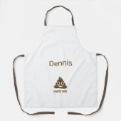 私は今日は絵文字おもしろいをウンチパーソナライズされた エプロン (正面)