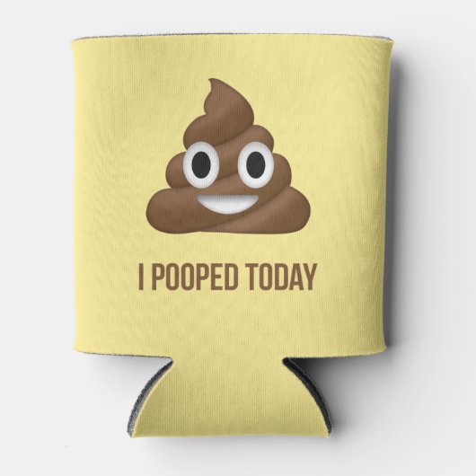 私は今日は顔文字おもしろい黄を見た 缶クーラー (正面)