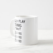 私は今日テ遊ニスをやろうか。 コーヒーマグカップ (正面左)