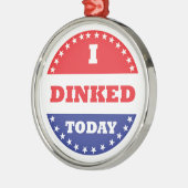 私は今日ピックボールを食べた メタルオーナメント (左)