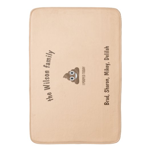 私は今日絵文字をおもしろい見た バスマット (正面縦)