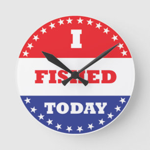 私は今日釣りをした ラウンド壁時計