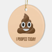 私は今日顔文字をポおもしろいープした セラミックオーナメント (左)