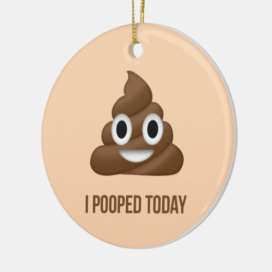 私は今日顔文字をポおもしろいープした セラミックオーナメント (左)