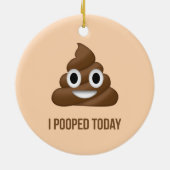 私は今日顔文字をポおもしろいープした セラミックオーナメント (裏面)