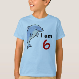 私は今日6歳だ（かわいいイルカ） Tシャツ