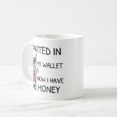 私は今財布で農業に費やしたおもしろい コーヒーマグカップ (正面左)