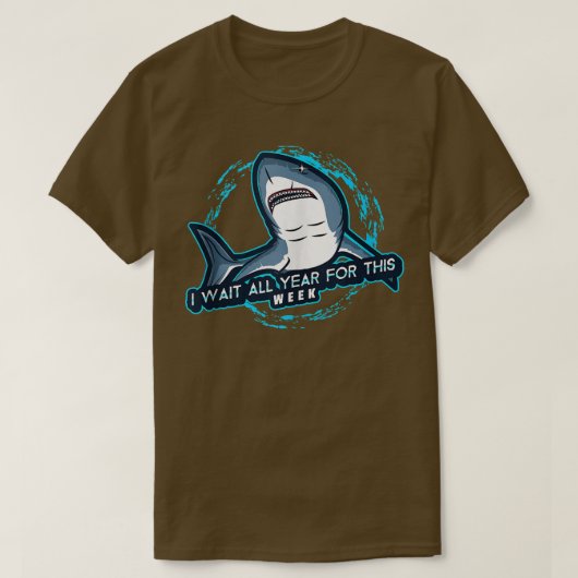 私は今週の週のために一年中待つShark420 Tシャツ (デザイン正面)