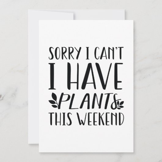 私は今週末は植物を持っている サンキューカード (正面)