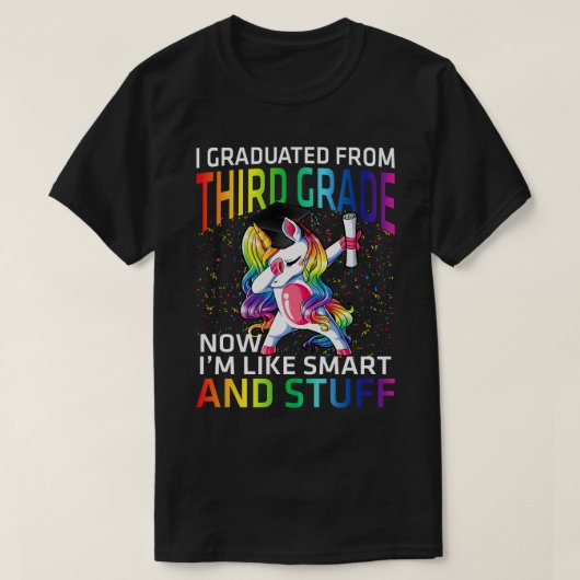 私は今3年生を卒業した私はAnのよう頭が切れるだ Tシャツ (デザイン正面)