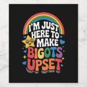 私は今、ビッグオットを怒らせるLGBTQを作るゲイプライド ワインラベル (シングルラベル)